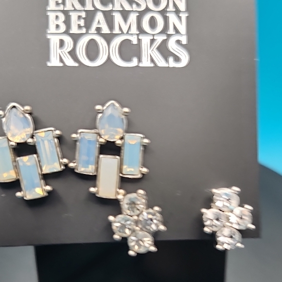 Erickson Beamon Silver Earrings Dangle and Stud - Picture 3 of 7